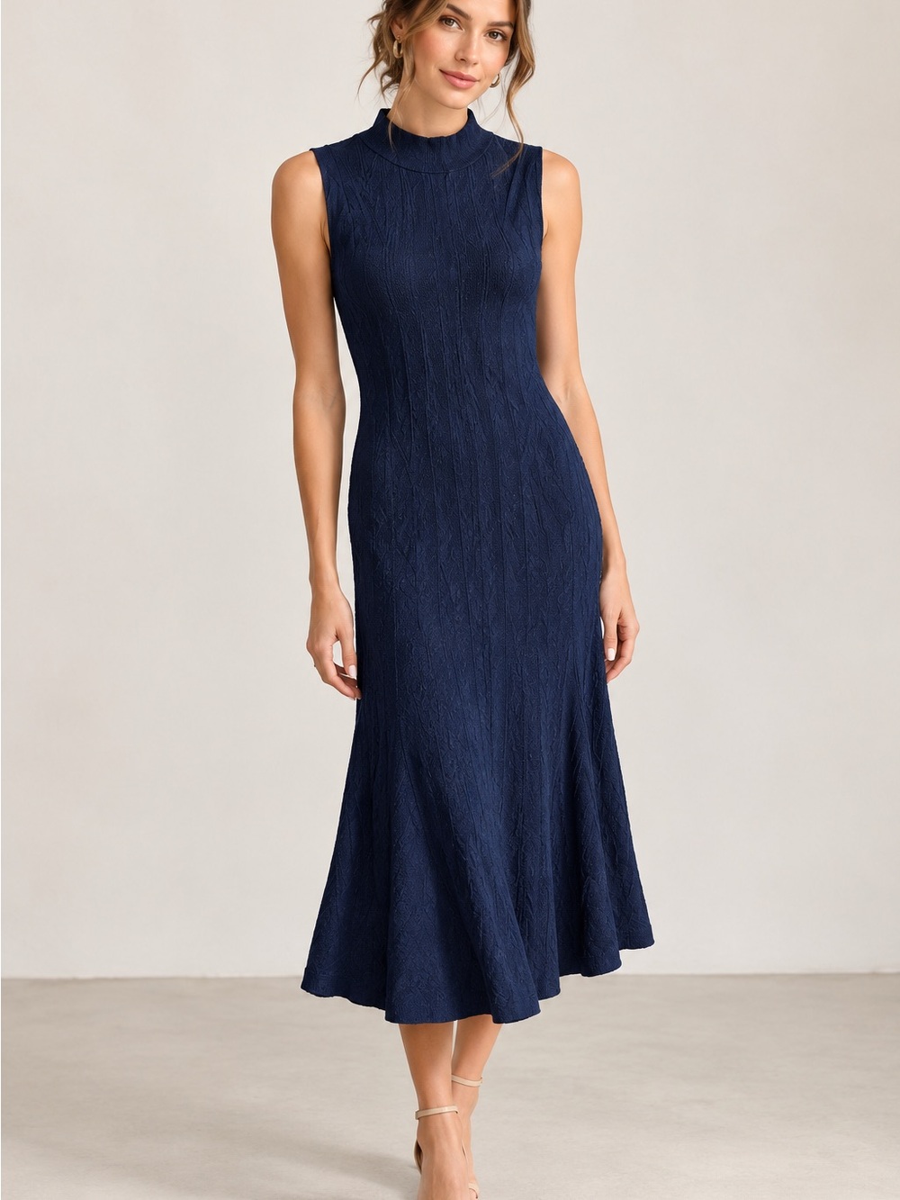 Banana Republic Navy Sleeveless Knit Maxi Dress SZ L P